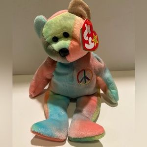 NWT VINTAGE 1996 TY ORIGINAL “PEACE” BEANIE BABY.